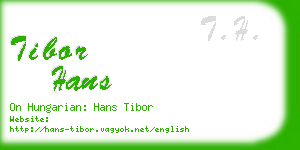 tibor hans business card